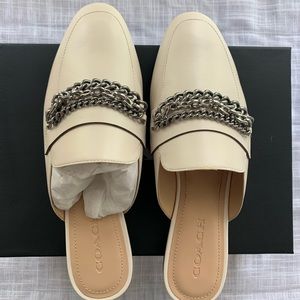 Coach Faye white loafers